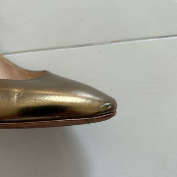 Jimmy Choo chunky heel double strap heels, dark gold, size 41 - Picture 9 of 12